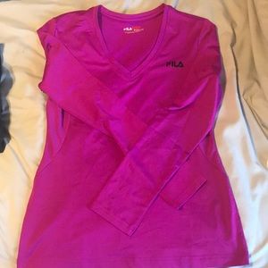 FILA bright magenta long sleeve shirt.